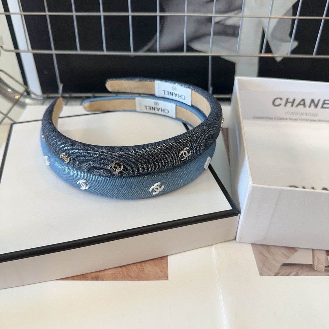 BLACK DENIM FABRIC HAIRBAND 423664