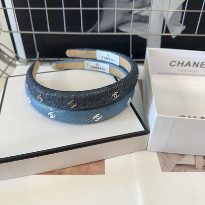 BLACK DENIM FABRIC HAIRBAND 423664