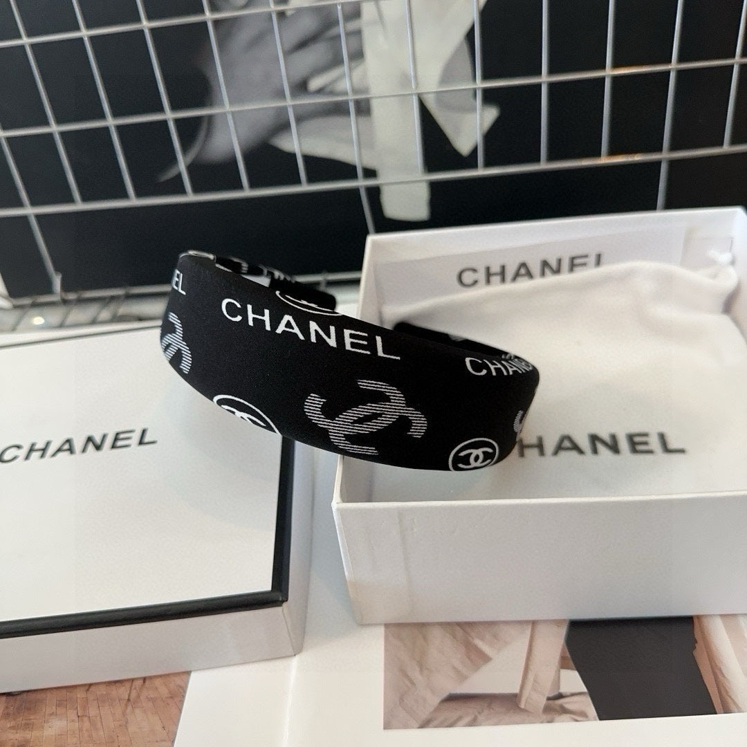 BLACK MONOGRAM FABRIC HAIRBAND 432882