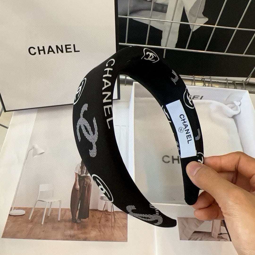 BLACK MONOGRAM FABRIC HAIRBAND 432882