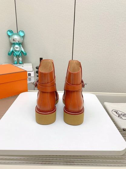 BOTINES HISTORY BOOTS IN SALAMANDER ORANGE CALFSKIN