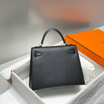 KELLY 25CM IN NOIR EPSOM CALFSKIN GOLD HARDWARE