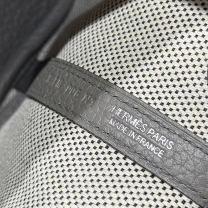 GARDEN PARTY 23CM IN WHITE TOILETS COTTON CANVAS AND GREY CALFSKIN