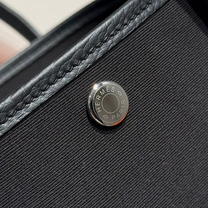 GARDEN PARTY 30CM IN BLACK TOILETS COTTON CANVAS AND CALFSKIN