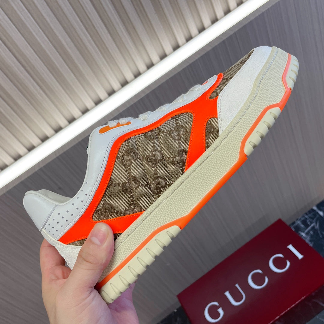 GG Retro Sneakers for Couples White Tiger orange