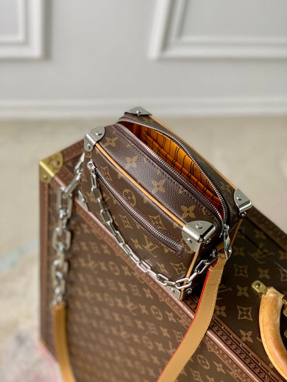 MINI SOFT TRUNK 18 IN BROWN MONOGRAM MACASSAR CANVAS