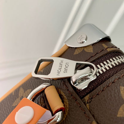 MINI SOFT TRUNK 18 IN BROWN MONOGRAM MACASSAR CANVAS