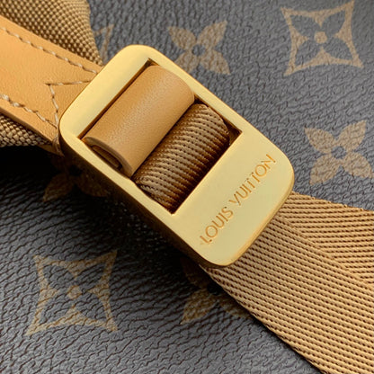 OUTDOOR BACKPACK 44 IN BEIGE CALFSKIN AND BROWN MONOGRAM CANVAS