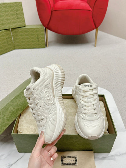 GG RIPPLE TRAINER WHITE LAMBSKIN