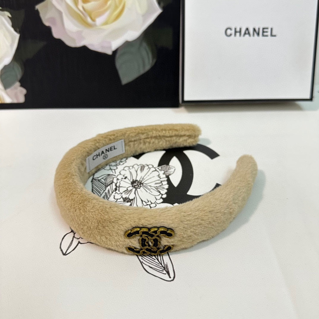 BISCOTTI YELLOW SHEARLING HEADBAND 151382