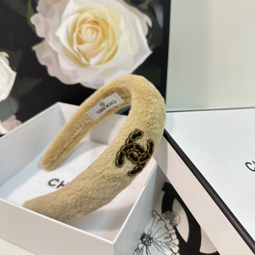 BISCOTTI YELLOW SHEARLING HEADBAND 151382