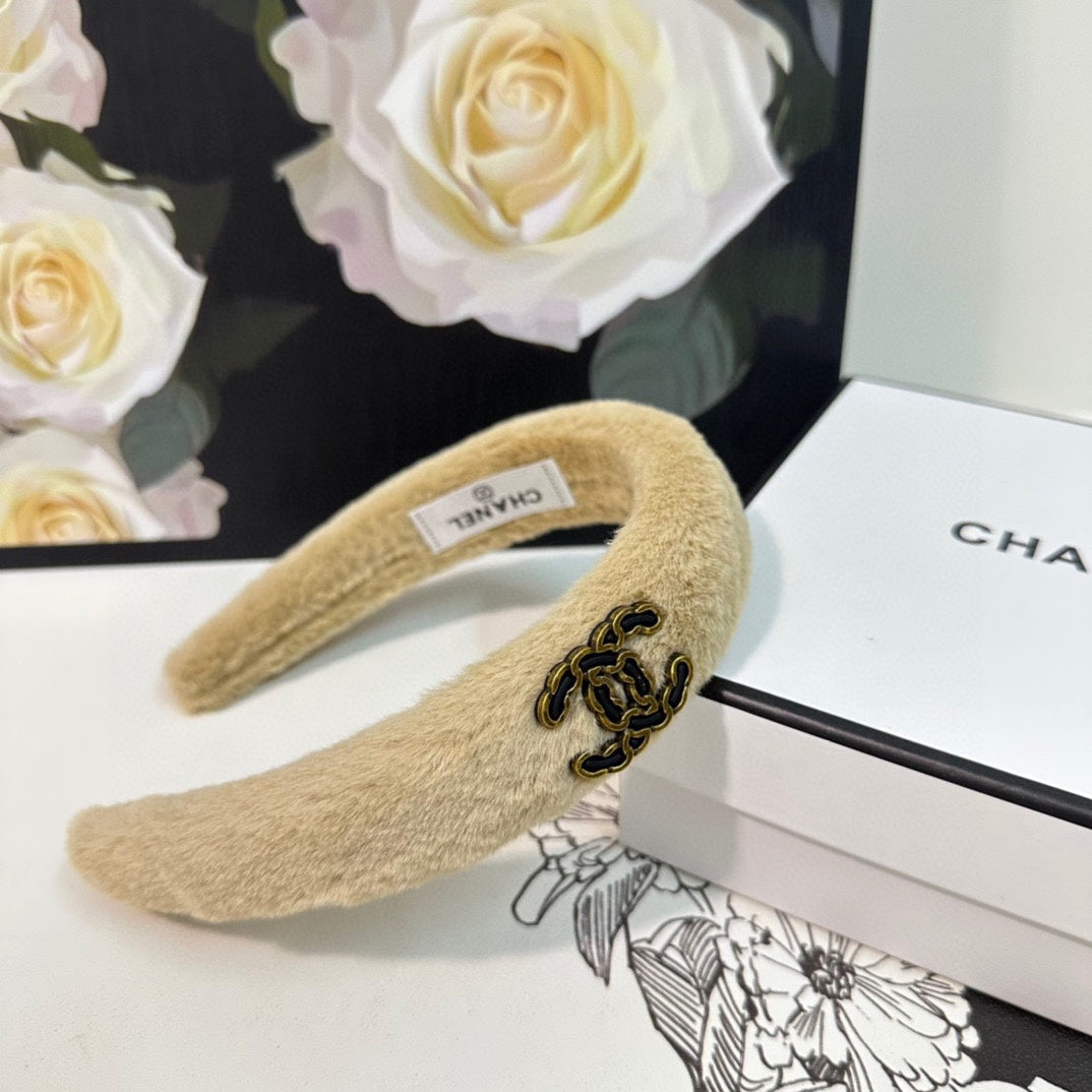 BISCOTTI YELLOW SHEARLING HEADBAND 151382