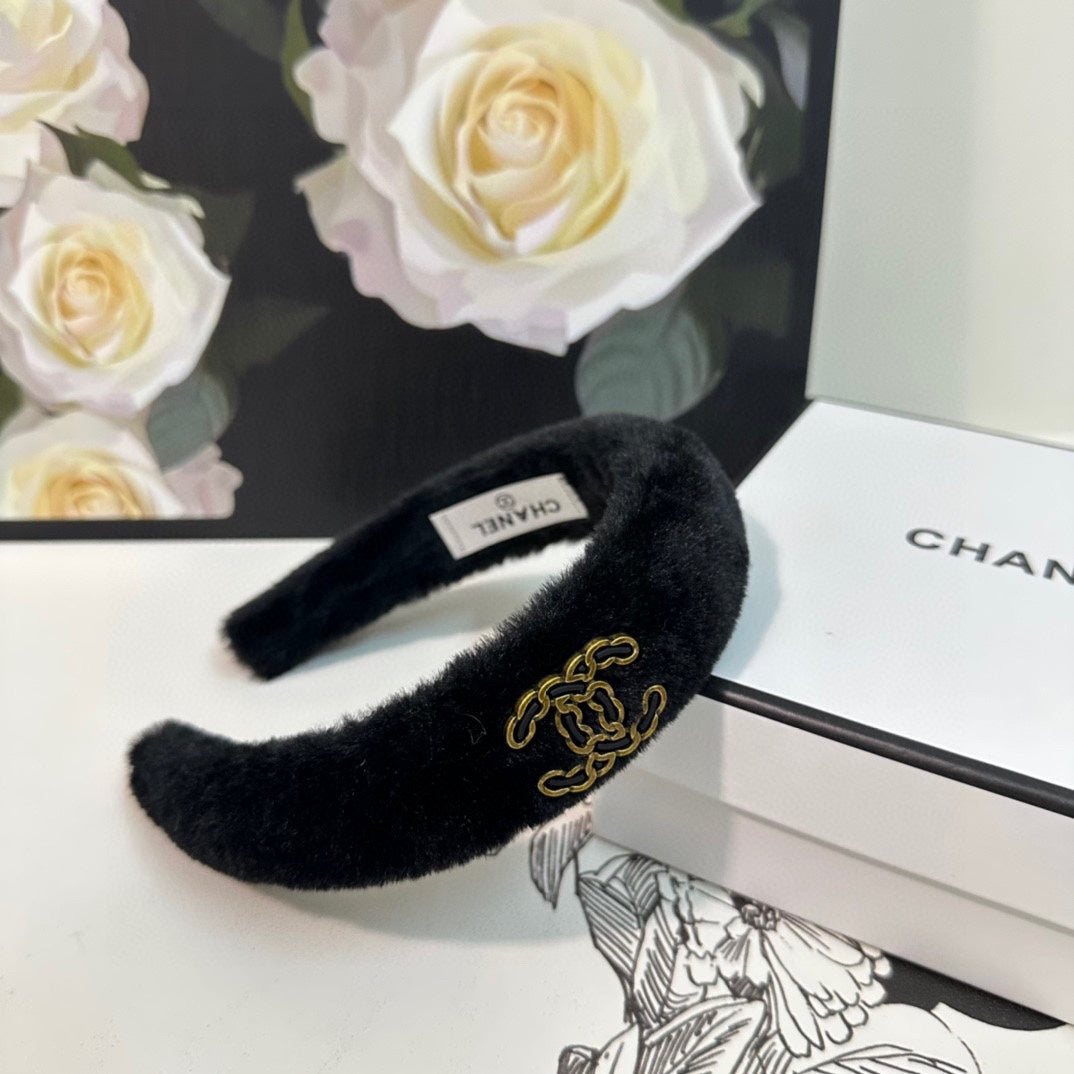 BLACK SHEARLING HEADBAND 151385