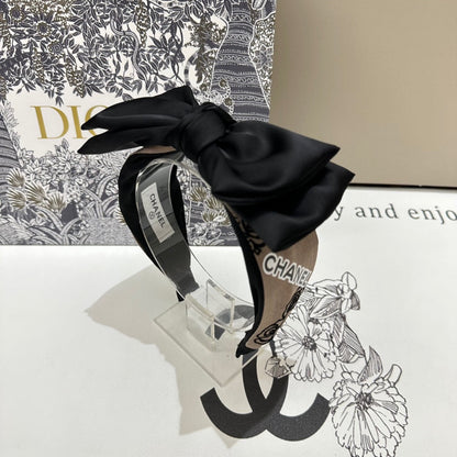 CAMEL BROWN FABRIC AND BLACK SATIN HEADBAND 168577