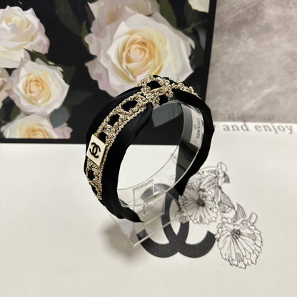 BLACK MIX LIGHT YELLOW FABRIC AND SATIN HEADBAND 168583