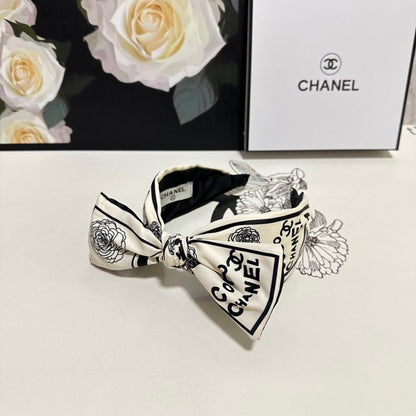 BLACK MIX WHITE SILK HEADBAND 168590
