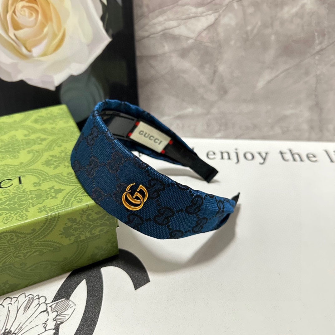 BLUE MONOGRAM CANVAS HAIRBAND 369306