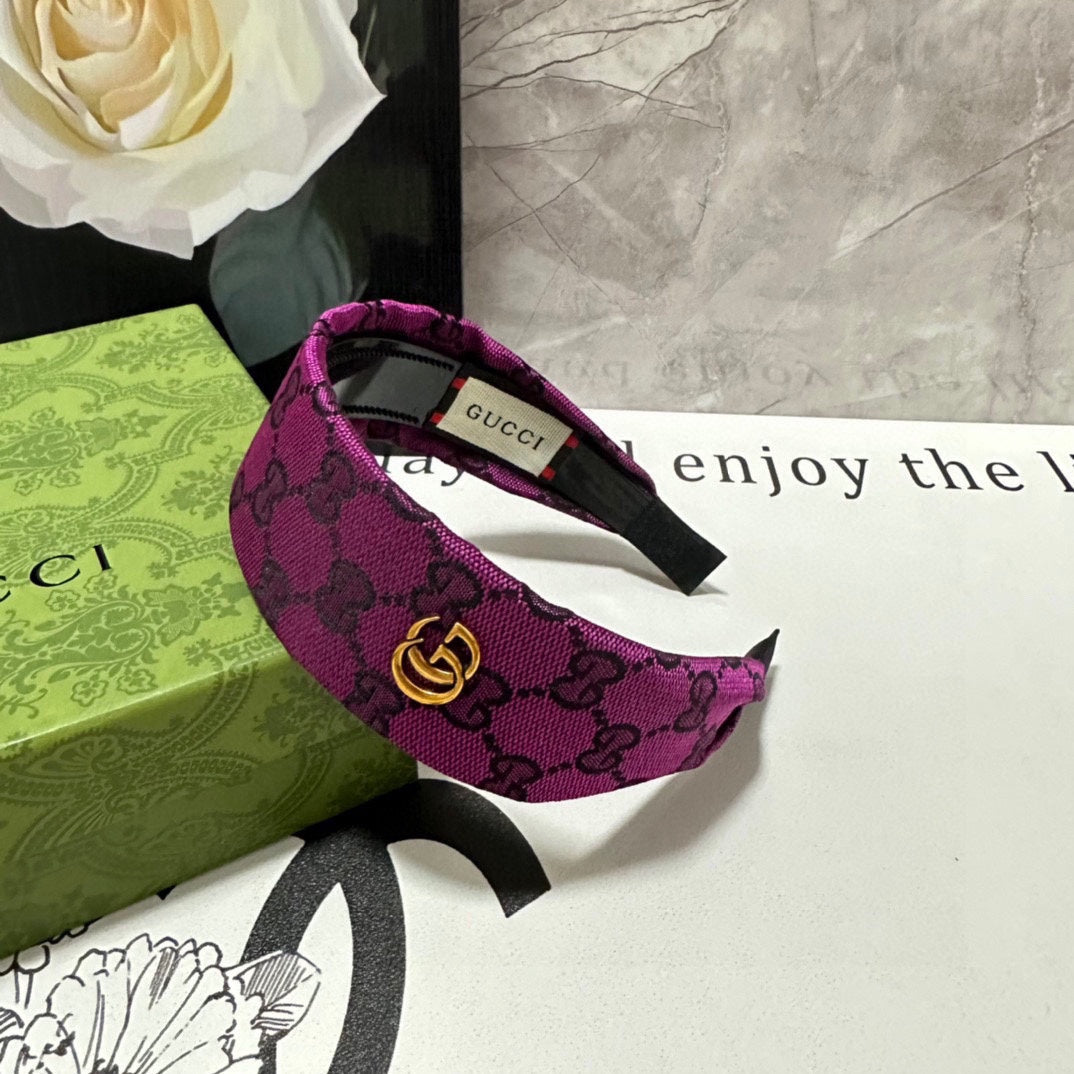 FUCHSIA PINK MONOGRAM CANVAS HAIRBAND 369307