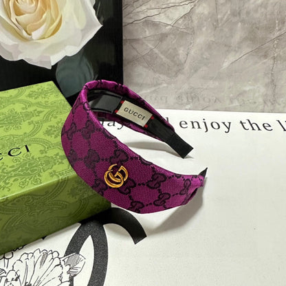 FUCHSIA PINK MONOGRAM CANVAS HAIRBAND 369307