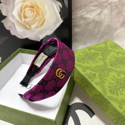 FUCHSIA PINK MONOGRAM CANVAS HAIRBAND 369307