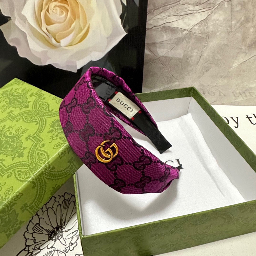 FUCHSIA PINK MONOGRAM CANVAS HAIRBAND 369307