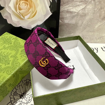 FUCHSIA PINK MONOGRAM CANVAS HAIRBAND 369307