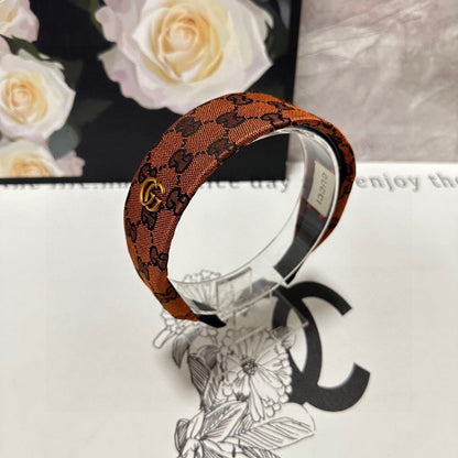GINGER ORANGE MONOGRAM CANVAS HAIRBAND 369309
