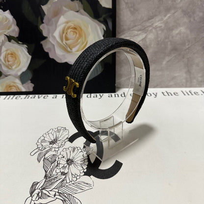 BLACK RAFFIA WOVEN HAIRBAND 400479