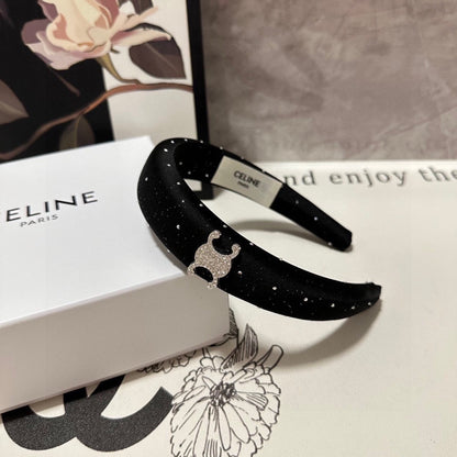 BLACK SILK WITH CRYSTAL HAIRBAND 400485