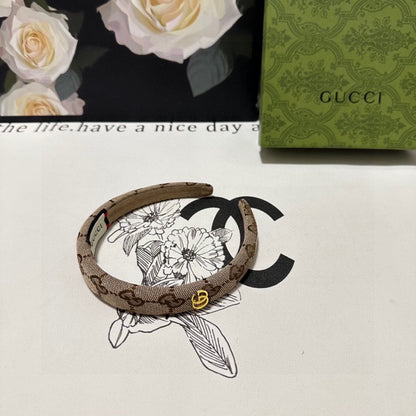 HAIRBAND IN BEIGE AND EBONY CANVAS 432816