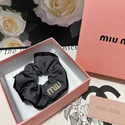 HAIR TIE IN GRAY MIX BLACK SPANDEX FABRIC 432829