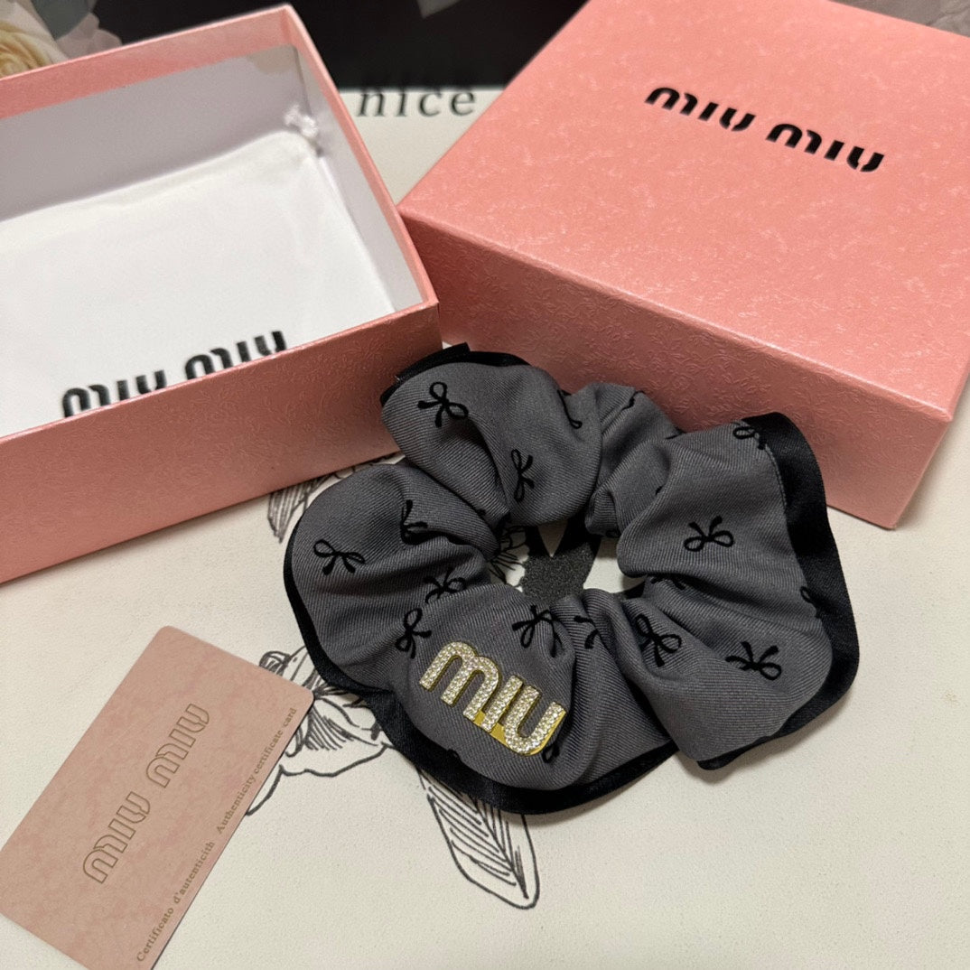 HAIR TIE IN GRAY MIX BLACK SPANDEX FABRIC 432829