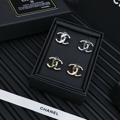 CC 25S DOUBLE C IN METAL EARRINGS