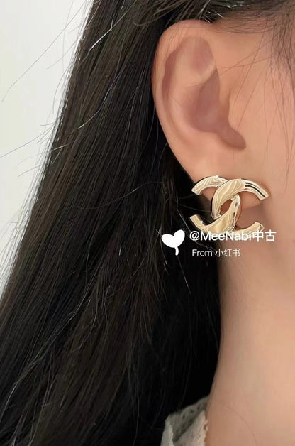 CC 25S DOUBLE C IN METAL EARRINGS