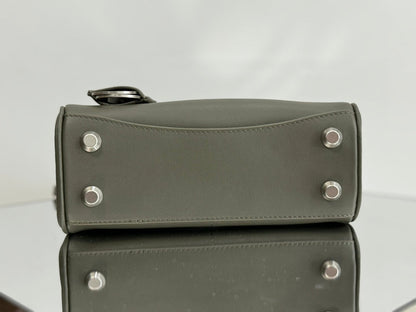 RODEO MINI BAG 22 IN KHAKI GREEN SMOOTH CALFSKIN SILVER HARDWARE