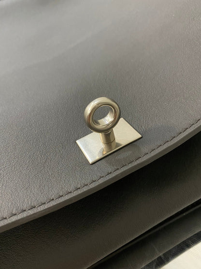 RODEO LARGE BAG 40 IN GREY SMOOTH CALFSKIN SILVER HARDWARE