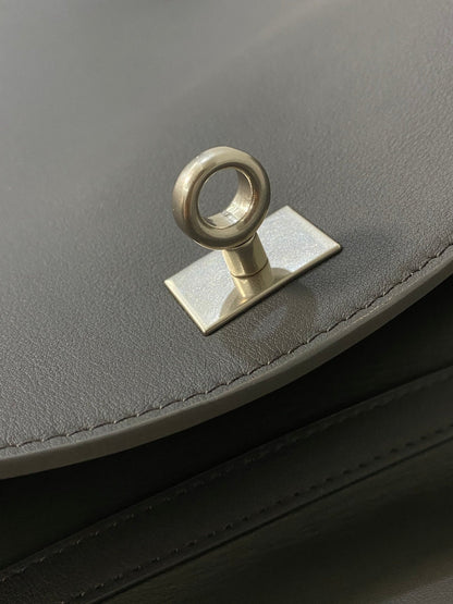 RODEO MEDIUM BAG 35 IN GREY SMOOTH CALFSKIN SILVER HARDWARE