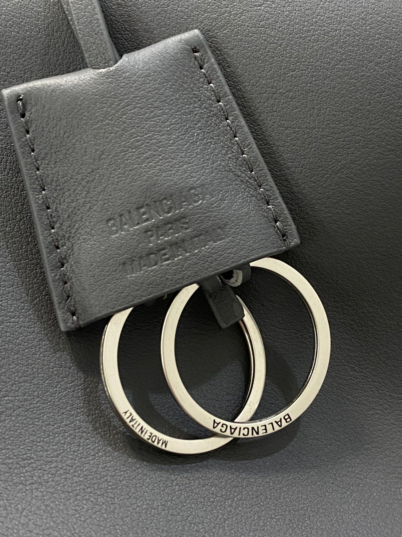 RODEO MEDIUM BAG 35 IN GREY SMOOTH CALFSKIN SILVER HARDWARE