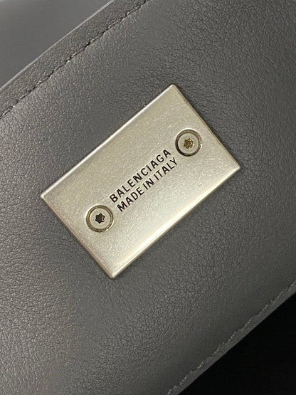 RODEO SMALL BAG 29 IN GREY SMOOTH CALFSKIN SILVER HARDWARE