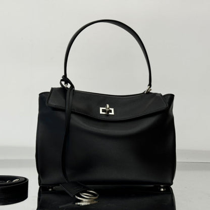 RODEO MINI BAG 22 IN BLACK SMOOTH CALFSKIN SILVER HARDWARE