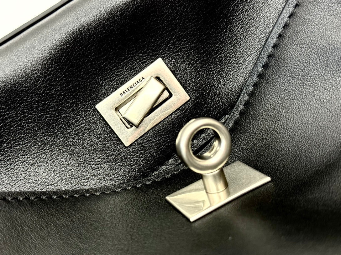 RODEO MINI BAG 22 IN BLACK SMOOTH CALFSKIN SILVER HARDWARE