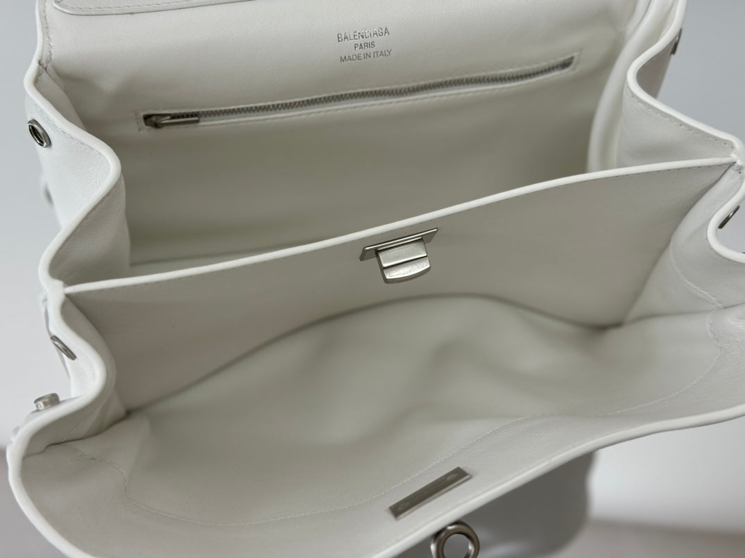 RODEO SMALL BAG 29 IN WHITE SMOOTH CALFSKIN SILVER HARDWARE