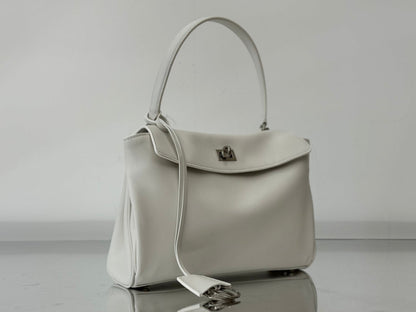 RODEO SMALL BAG 29 IN WHITE SMOOTH CALFSKIN SILVER HARDWARE