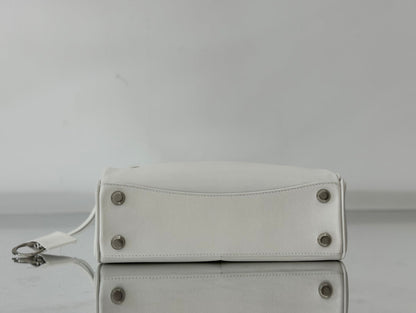 RODEO SMALL BAG 29 IN WHITE SMOOTH CALFSKIN SILVER HARDWARE