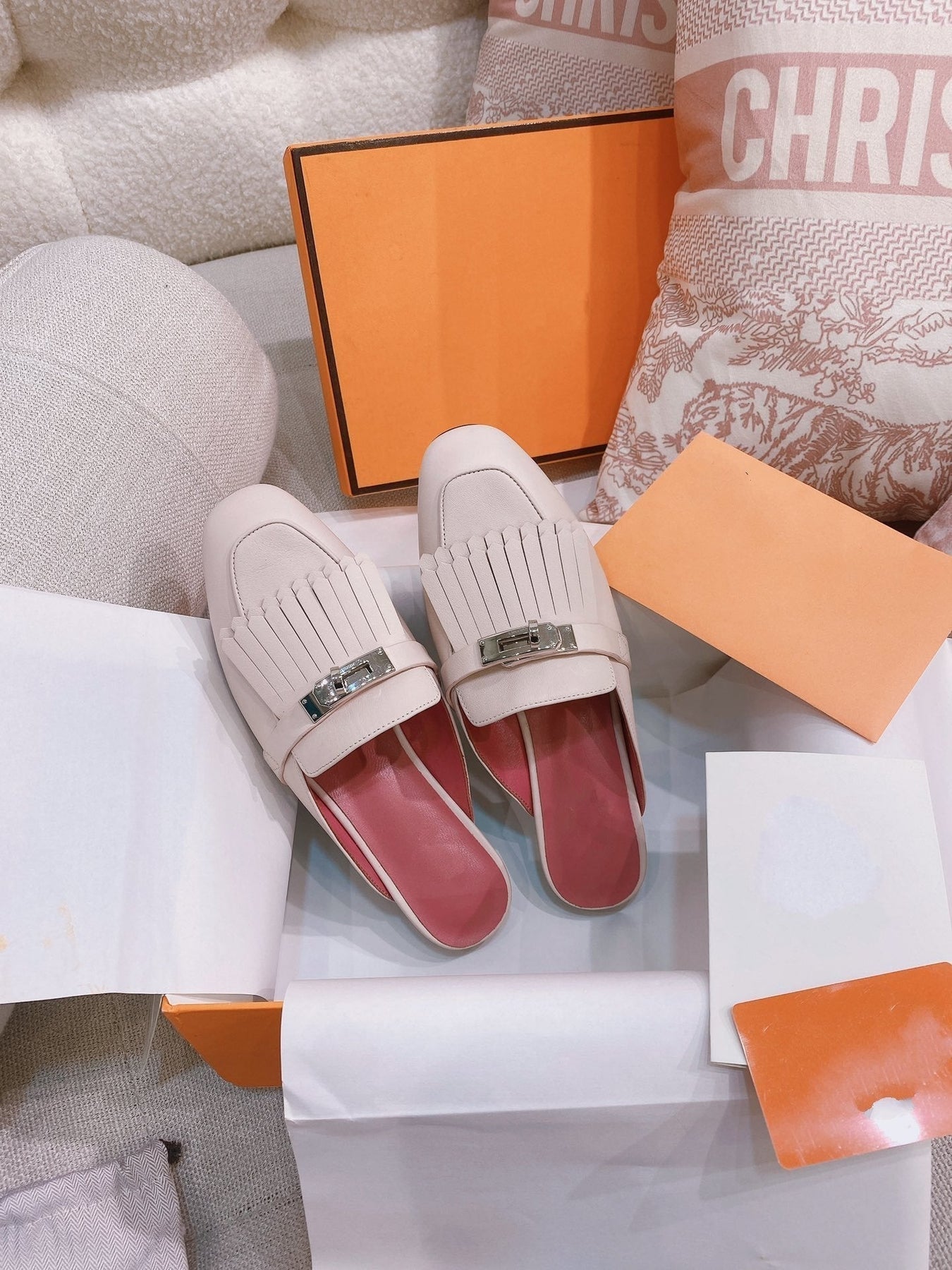 OZ Mule Fringed Light Pink