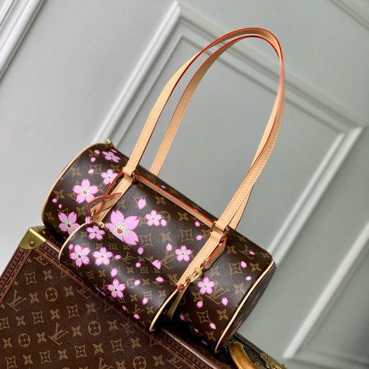 PAPILLON CHERRY BLOSSOM 27 IN SAKURA BROWN MONOGRAM COATED CANVAS