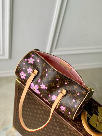 PAPILLON CHERRY BLOSSOM 27 IN SAKURA BROWN MONOGRAM COATED CANVAS