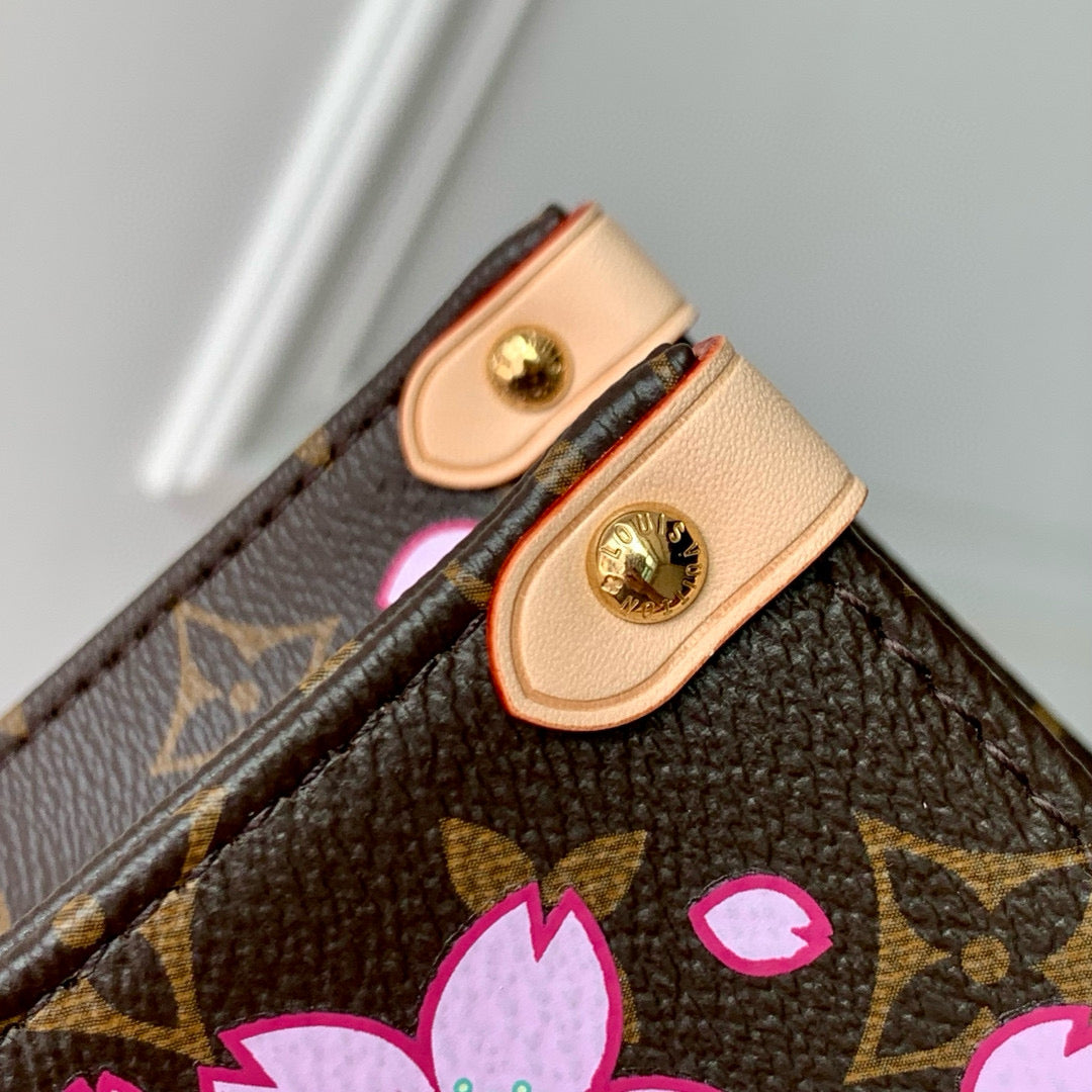 ONTHEGO PM CHERRY BLOSSOM IN SAKURA BROWN MONOGRAM COATED CANVAS