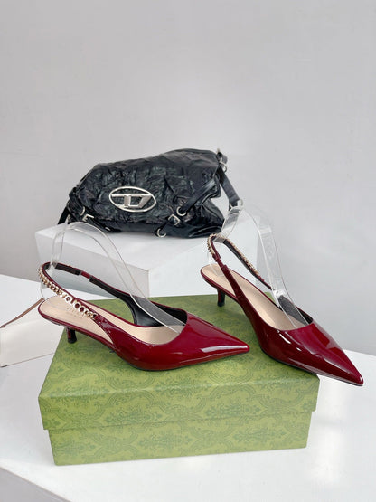 GG SIGNORIA 45 SLINGBACK PUMP BLOOD LAMBSKIN