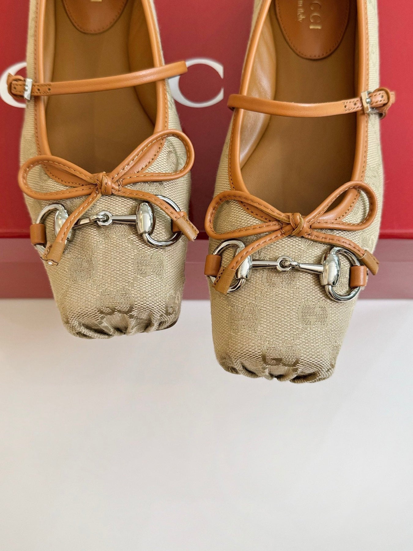 GG BALLET FLAT TORTILLA FABRIC